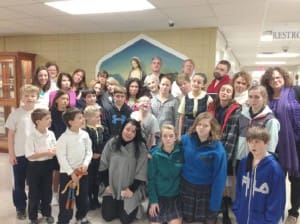Patty Childs, principal of St. Jude the Apostle School, Sandy Springs, shared this photo of some of the 38 students and faculty who stayed at the “Jude Inn” for an unplanned slumber party during the snowstorm Jan. 28. Road conditions allowed the last “guest” to arrive home by midday Wednesday, Jan. 29.