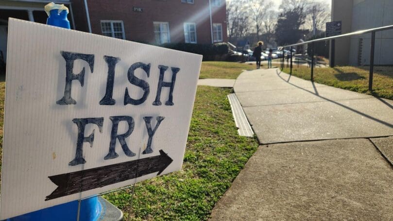 sign-outside-of-Catholic-fish-fry-Atlanta