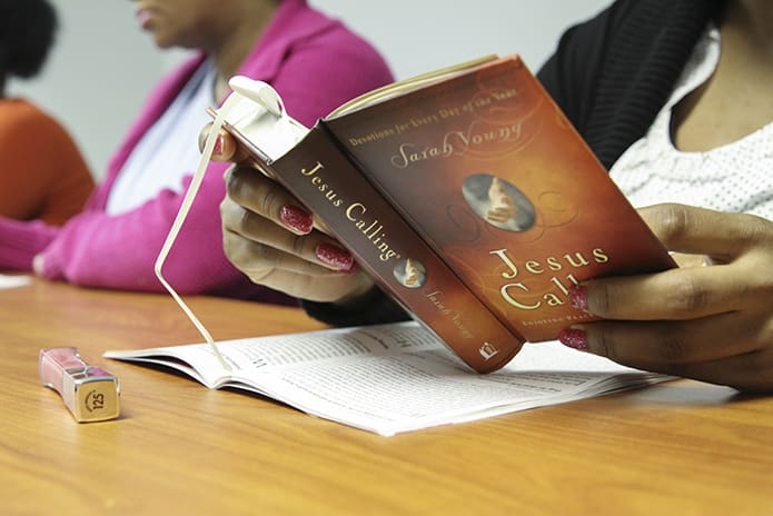 The expectant mothers participate in a morning and evening devotion period where they read ure, spiritual reflections and engage in discussions. Photo By Michael Alexander
